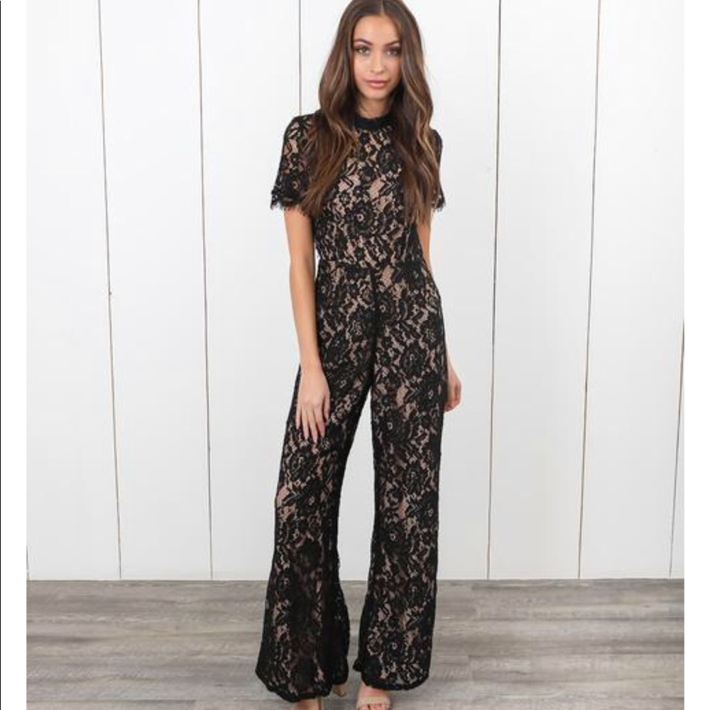 Black lace jumpsuit. Size SMALL.